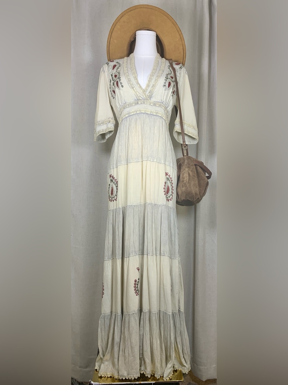 Young Threads Embroidered Boho Maxi Dress | NEW | Embroidered | Size Small